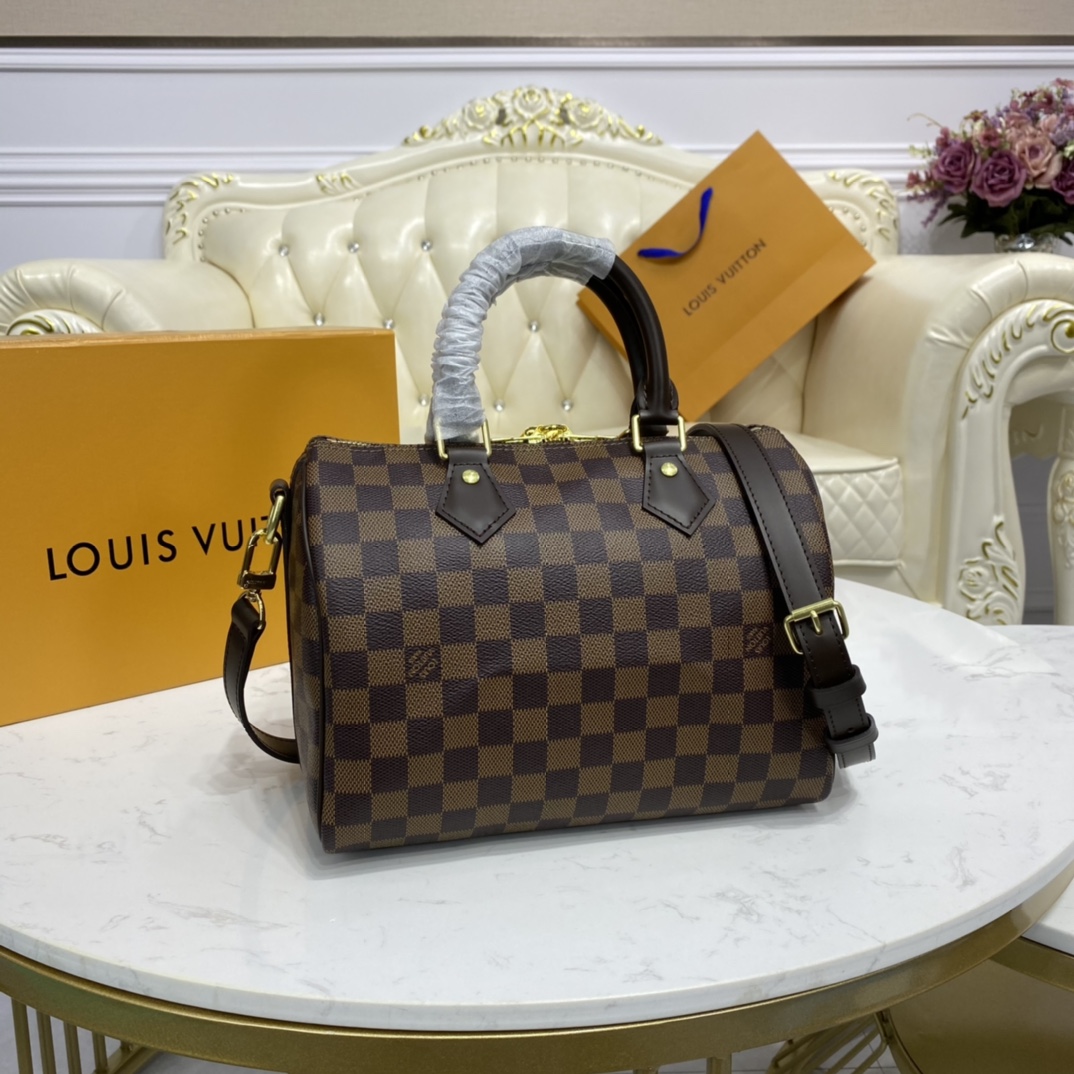 Louis Vuitton SPEEDY BANDOULIERE 25 Damier Ebene Handbag N41368 